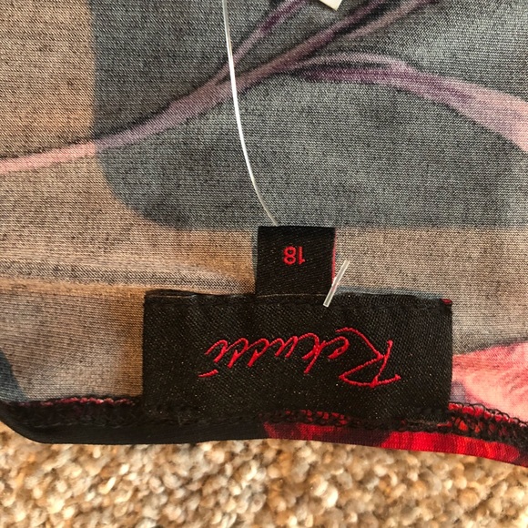 New with tags Black Dress with red floral design - Picture 11 of 13